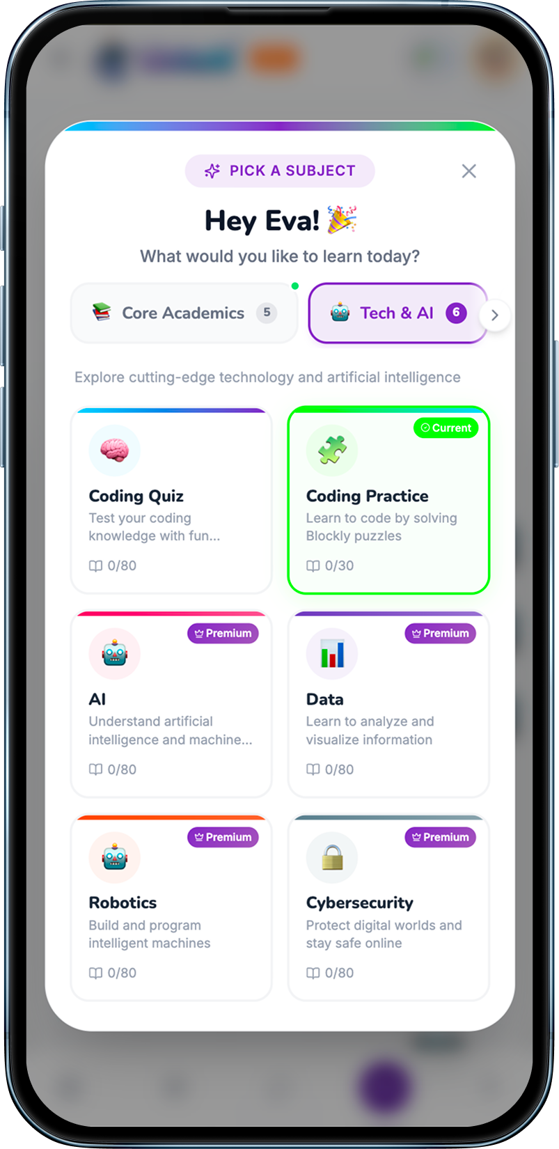 Intellect Council mobile app screen center