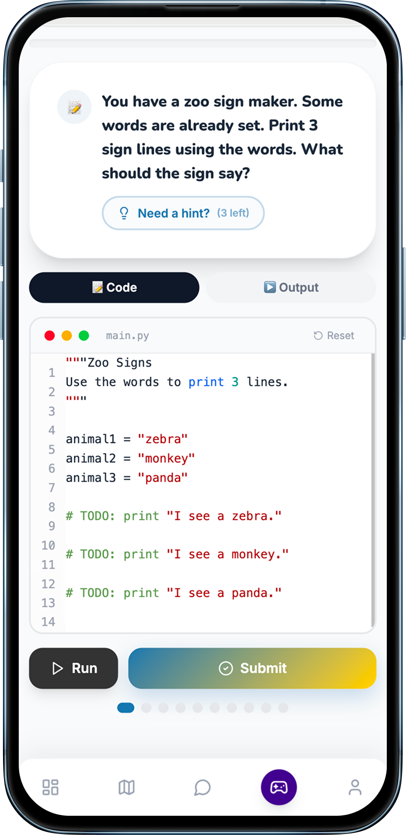 Intellect Council mobile app screen left